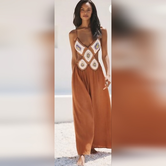 Anthropologie Pants - NWT Anthropologie Boho Crochet Twofer Jumpsuit SOLD OUT